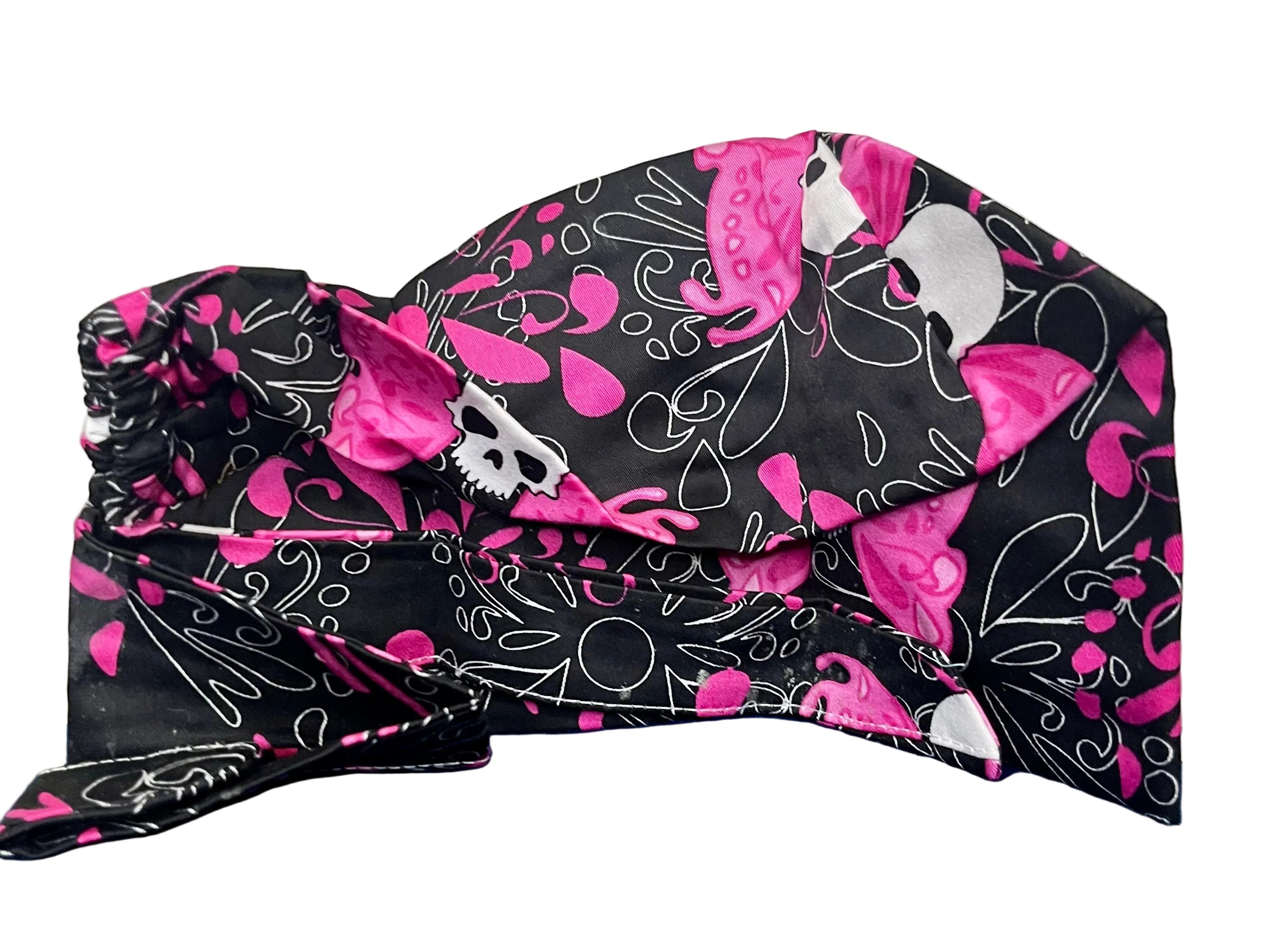 Black & Pink Skull Cap